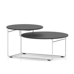  Coffee Table Black Top White Frame