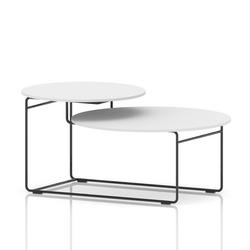  Coffee Table White Top Black Frame