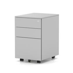 Mobile Steel Pedestal 3 Drawer Silver