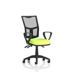 Eclipse Green + Iii Lever Operator Chair Mesh Back Loop Arms Seat