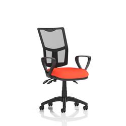 Eclipse Orange + Iii Lever Operator Chair Mesh Back Loop Arms Seat
