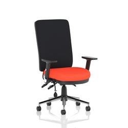 High Back Chair Adjustable Folding Arms Seat Tabasco Orange