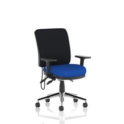 Medium Back Chair Adjustable Folding Arms Seat Stevia Blue