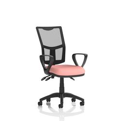 Eclipse + III Lever Operator Chair Mesh Back Loop Arms Quest Shrimp