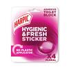 Harpic Hygienic Fresh Sticker Adhesive Toilet Block Floral x4 Tabs (Pack of 6) 3275290