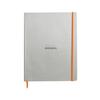 Clairefontaine Rhodiarama Notebook 80 Lined Pages A4+ Silver Cover 117701C