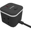 Fellowes Power Cube Type G UK/IE 3 Sockets 1 USB-A + 2 USB-C Ports Black 100136979