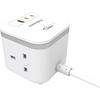 Fellowes Power Cube Type G UK/IE 3 Sockets 1 USB-A + 2 USB-C Ports White 100137166