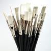 Flat White Nylon Paint Brushes Black Handle (Pack of 30) MJWNF