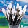 Flat White Nylon Paint Brushes Black Handle (Pack of 30) MJWNF